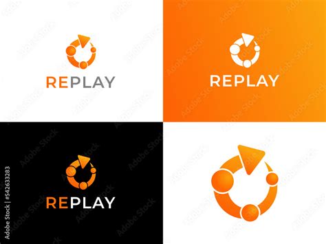 Replay logo design Stock Vector | Adobe Stock