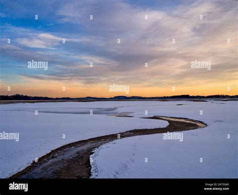 Winter at the bottom of the Forggensee, Füssen Stock Photo - Alamy