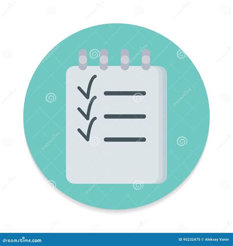 Checklist Flat Icon Round Colorful Button Form Circular Vector Sign