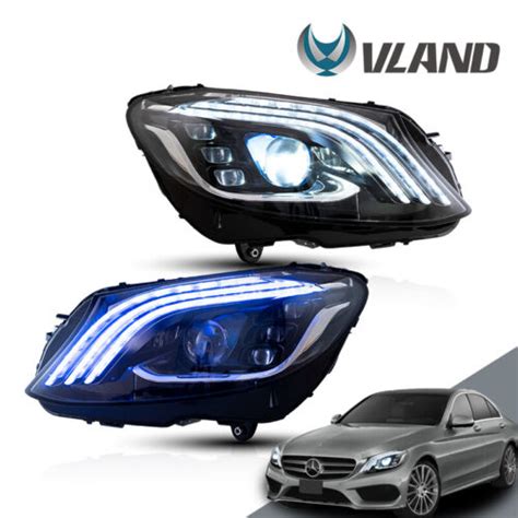 Paire De Phares DEL VLAND Pour 2015 21 Mercedes Benz Classe C W205 Avec