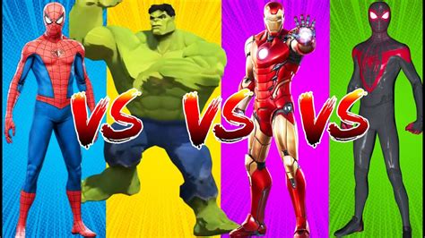 Superheroes Color Dance Challenge Spider Man Vs Hulk Vs Iron Man Vs