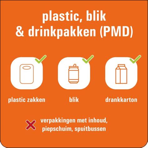 Plastic Blik Drinkpakken Afval Sticker 150 X 150 Mm Bol