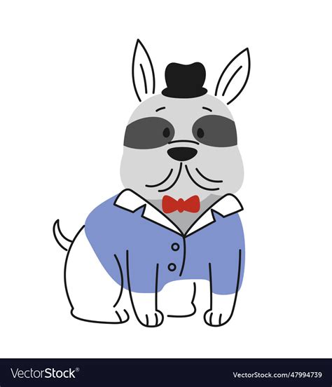 Cute Dog In Suit Royalty Free Vector Image Vectorstock