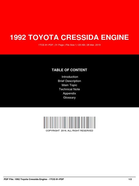 IDce9006582-1992 Toyota Cressida Engine | PDF | E Books | Computer Data