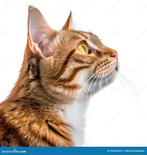 An Orange Tabby Cat Is Looking To The Side Stock Illustration