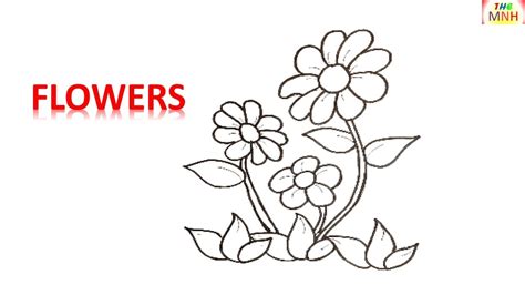 draw flowers  kids easy step  step youtube