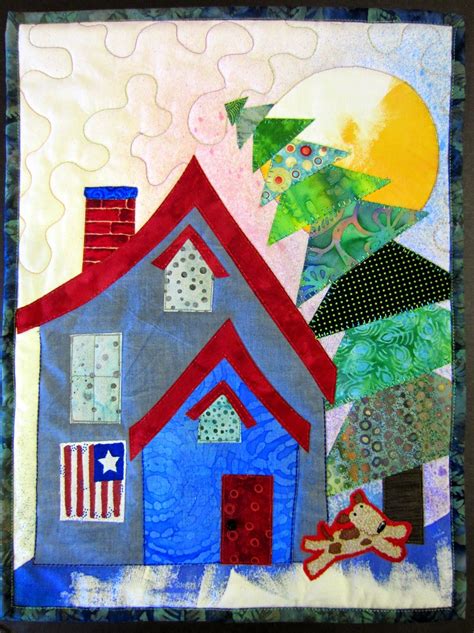 Flowers And Whimsical Trees House Quilt Patterns House Quilts