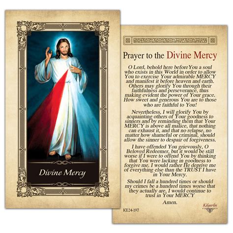 Divine Mercy Kilgarlin Laminated Prayer Card Shopcatholic