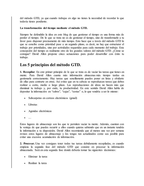 Cómo aumentar la productividad docente con el método gtd PDF