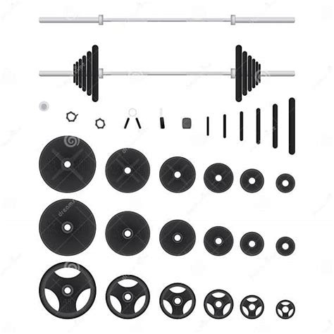 Barbell With Weights Set Vector Stock Vector Illustration Of Design