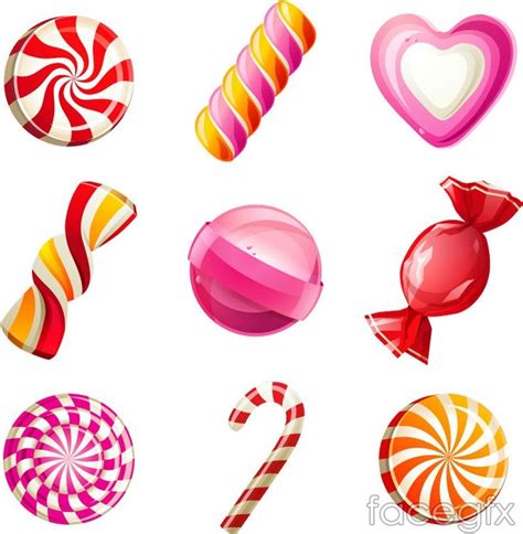 9 Candy Cartoon Icon Vector Candy Icon Candy Art Vector Free