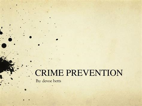 Ppt Crime Prevention Powerpoint Presentation Free Download Id3988041