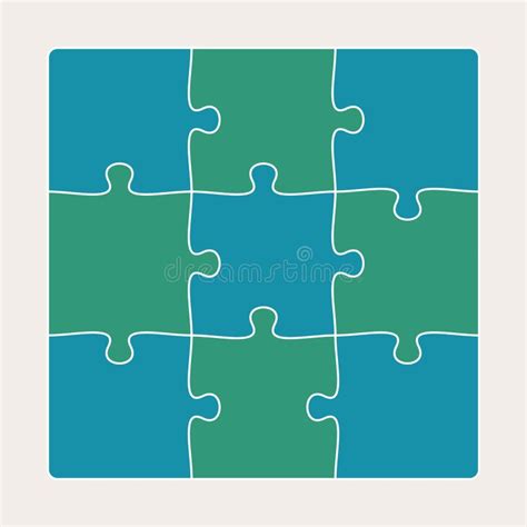 Nine Connected Jigsaw Puzzle Parts Infographic Template With Matching