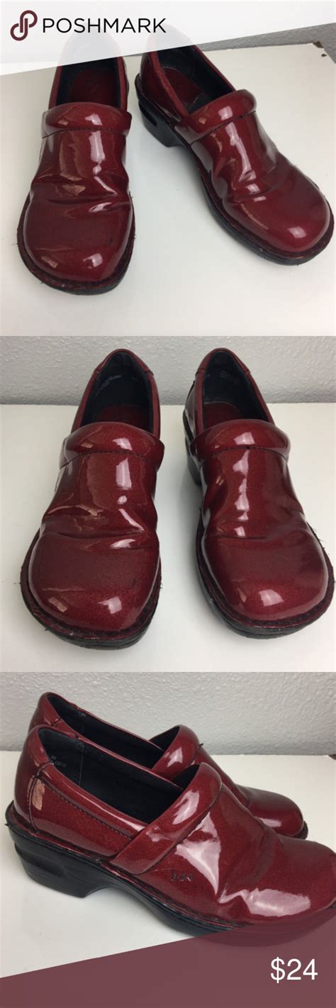 Boc Born Red Patent Leather Slip On Clogs Leather Slip Ons Patent Leather Leather