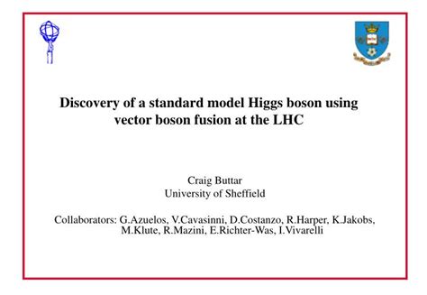 PPT - Discovery of a standard model Higgs boson using vector boson ...