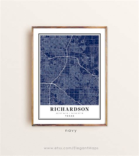 Richardson Texas Map Richardson TX Map Richardson City Map | Etsy