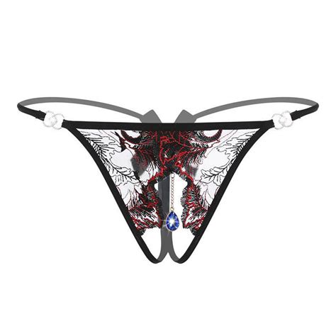 Siaonvr Plus Size Lingerie Womens Underwear Embroidered Pendant Thong