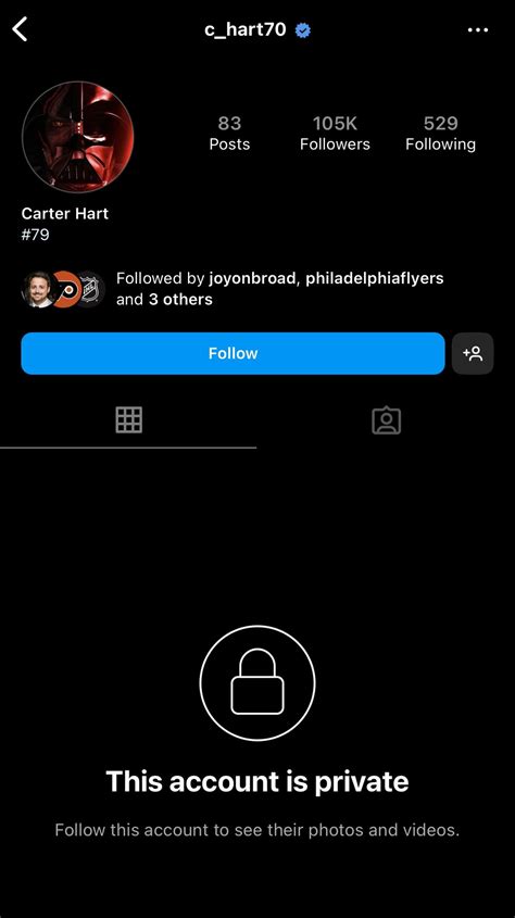 Carter Hart's Instagram is Now Private, with No Flyers References ...