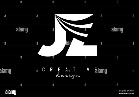 Creative White Letter Jz J Z Logo With Leading Lines And Road Concept