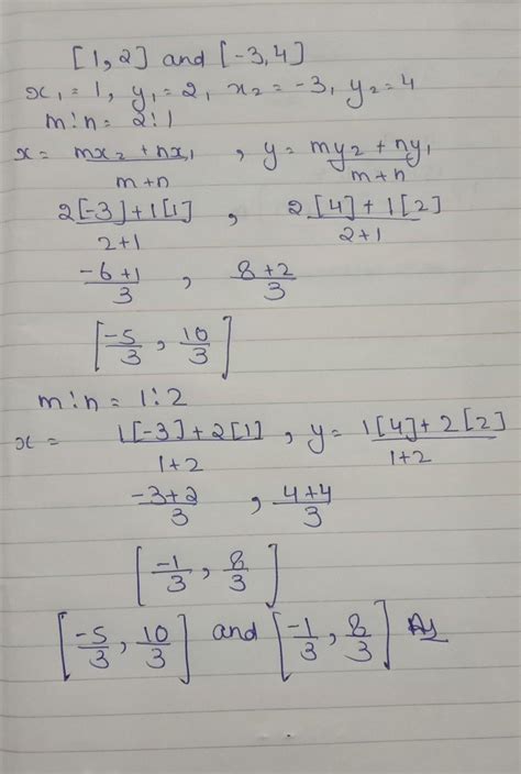 Find The Coordinates Of The Point Of Trisection Of The Line Segment