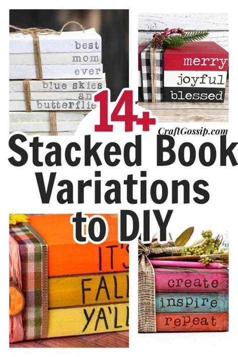 14 Diy Book Stack Variations Home And Garden