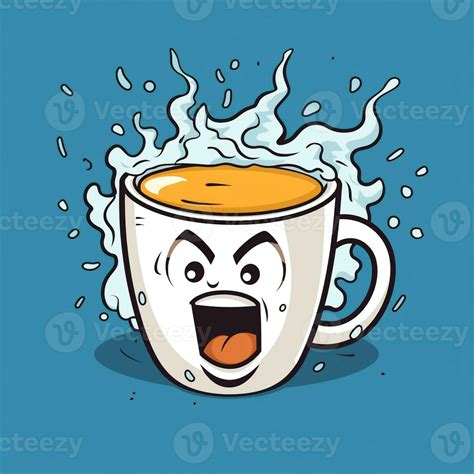 AI generated a comic coffeecup logo. Generative AI 35671605 Stock Photo at Vecteezy