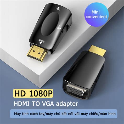 Bộ chuyển đổi HDMI sang VGA tương thích với Cáp âm thanh Jack 3 5mm Nam