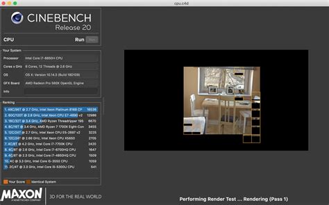 Maxon выпустила процессорный бенчмарк Cinebench R20