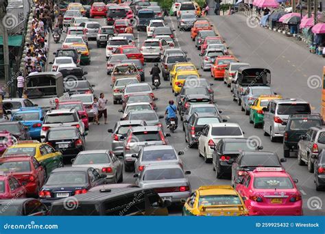 Traffic Jam On Sukhumvit Road In Bangkok Thailand Editorial