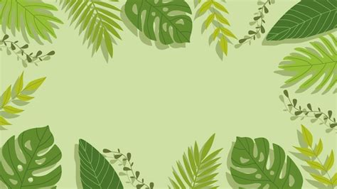 Premium Vector Hand Drawn Abstract Green Leaves Background