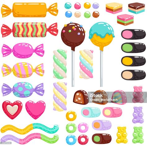 Sweets Set Assorted Candies Stock Illustration Download Image Now