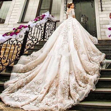 Wedding Dresses With Long Trains And Sleeves Fashion Trend