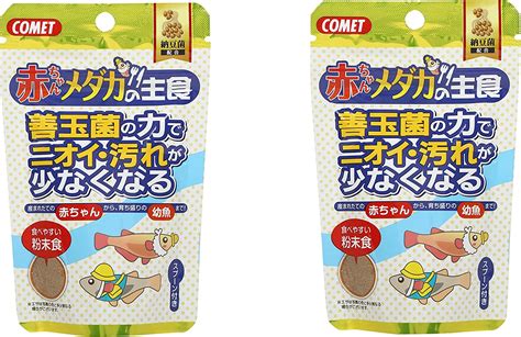 Amazon コメット【2個セット】【納豆菌入りメダカ稚魚のえさ】赤ちゃんメダカの主食納豆菌30グラム コメット 餌 通販