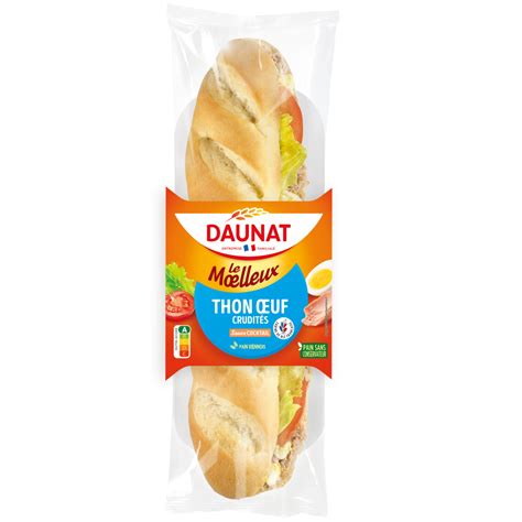 Daunat Le Moelleux Sandwich Pain Viennois Thon Uf Crudit S Sauce