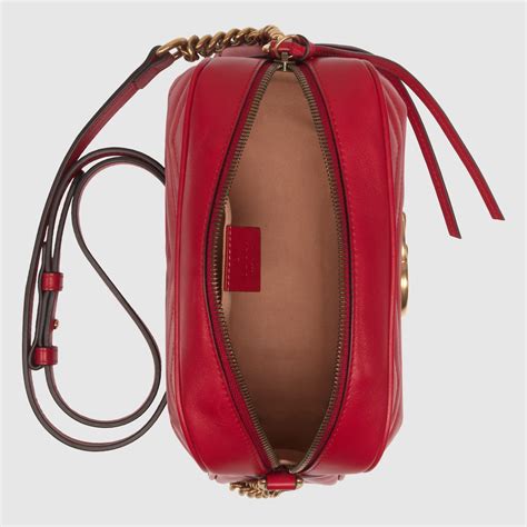 Hibiscus Red Gg Marmont Small Matelass Shoulder Bag Gucci Us