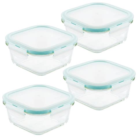 Square Glass Food Storage Container Set Potsandpans