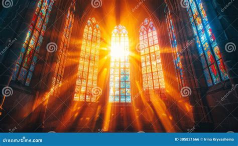 Sunlight Through Stained Glass Window Stock Photo Image Of Church