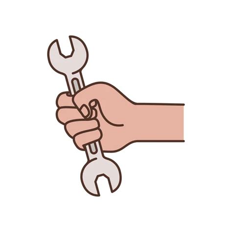 Wrench Tool Or In Hand Repair Service Maintenance Support Icon Or