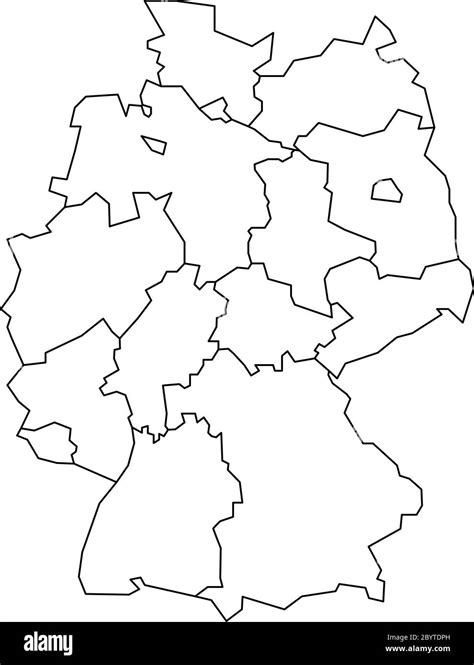 Karte Von Deutschland Aufgeteilt In 13 Bundesländer Und 3 Stadtstaaten