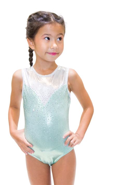 Aquamarine Delight Sleeveless Girl Gymnastics Leotard Gym Elite