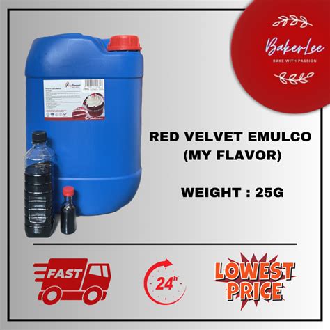 Red Velvet Food Emulco 25g Emulco Perasa Red Velvet Myflavor Repacked