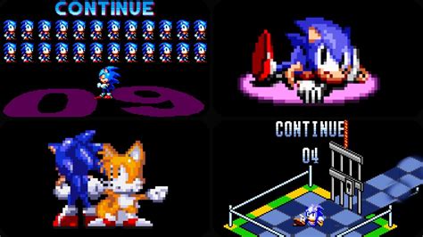 Sonic Continue Screen Evolution Youtube