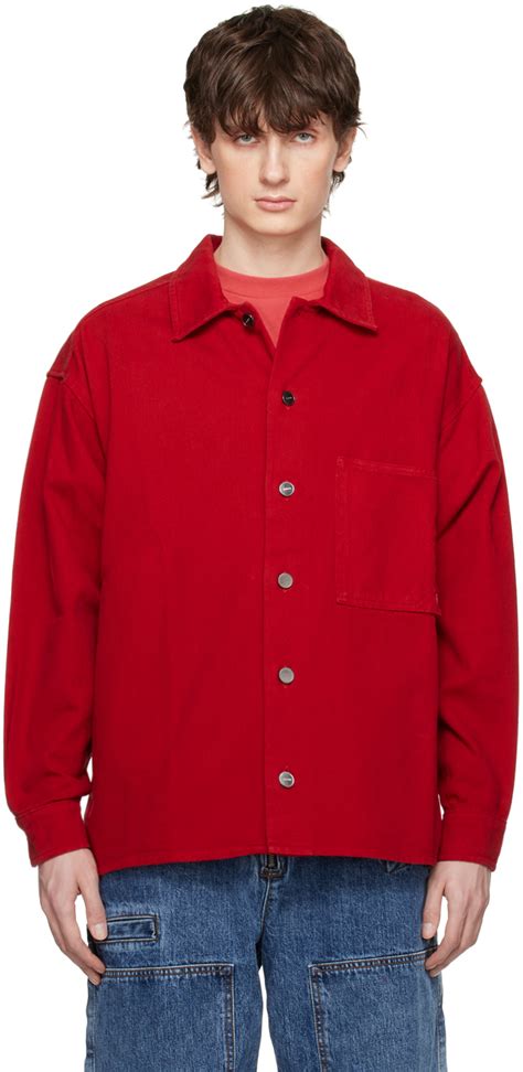 Red Le Raphia La Surchemise Tecido Shirt By Jacquemus On Sale