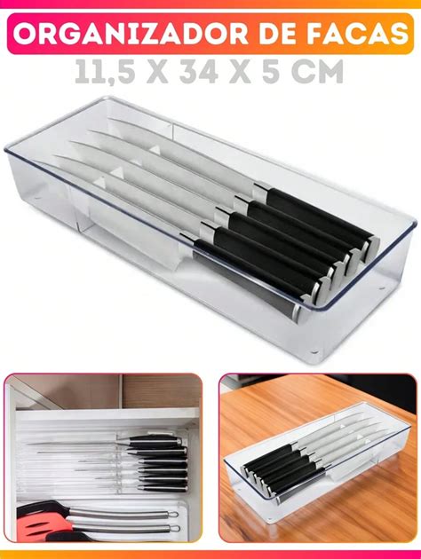 Kitchen Knife Holder Drawer Organizer Cutlery Set Translucent