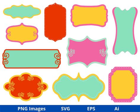 Frames Clipart Colorful Frames Clipart Digital Frames - Etsy