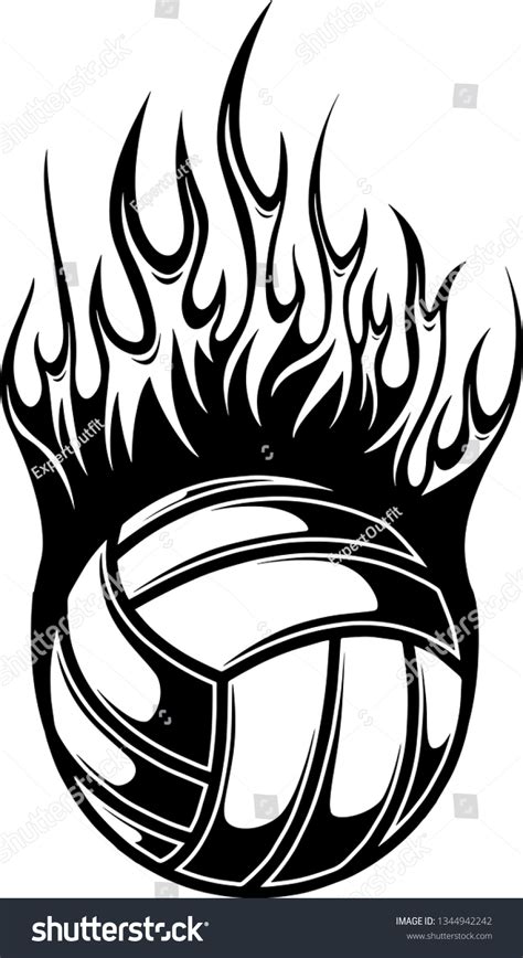 Volleyball On Fire Drawing