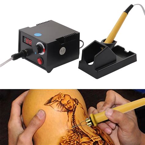 110V 60W Multifunction Pyrography Wood Burning Pen Tool Kit For Crafts