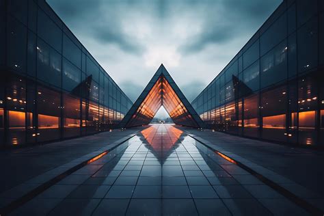 premium photo photo  architectural symmetry  modern buildings
