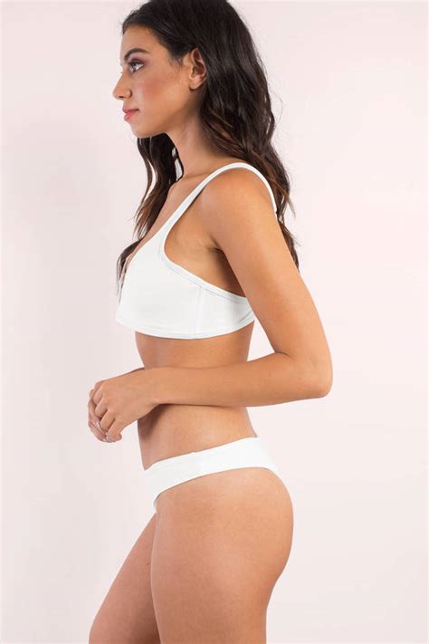 Ribbed Swimwear Bikini Bottom White Bikini Bottom 43 Tobi Us