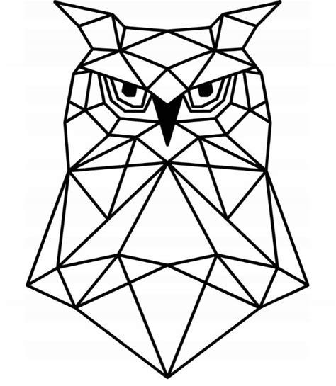 An Owl S Face Made Out Of Geometric Lines With Eyes Open And One Eye